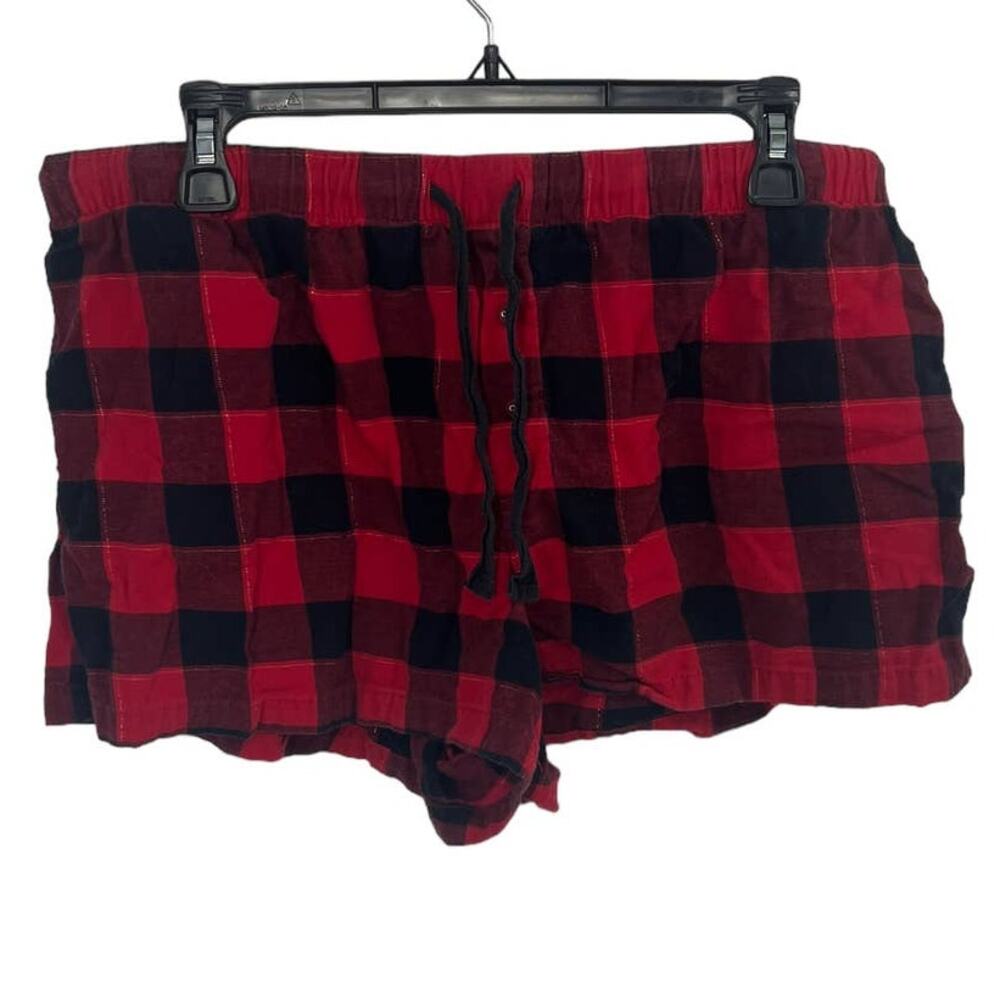 STARS ABOVE Christmas Red Plaid Shorts SZ X-Large